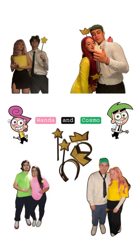 Halloween couples costume ideas Niche Couples Costume Ideas, Cosmo Wanda Costume, Halloween Couples Costume Ideas, Wanda Costume, Cosmo And Wanda Costume, Couples Costume Ideas, School Halloween Costumes, Halloween Couples Costume, Costume Ideas Halloween