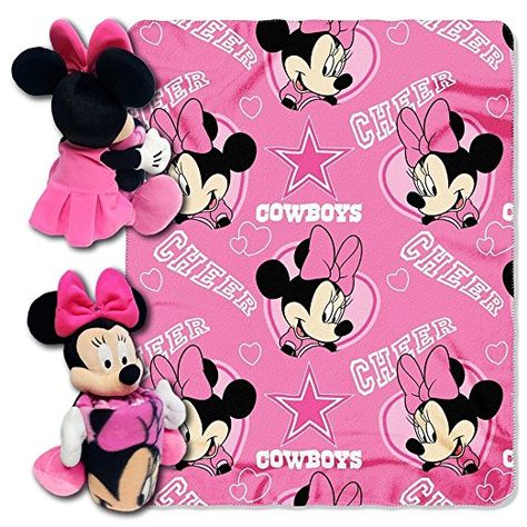 Officially Licensed NFL Dallas Cowboys Co-Branded Disney's Minnie Hugger and Fleece Throw Blanket Set Mlb Team Logos, Perfect Road Trip, Minnie Mouse Dress, Nfl Dallas Cowboys, Silk Touch, Cozy Throws, Blanket Set, Boston Red, Fleece Throw