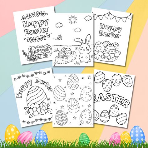 Simple Easter Egg Designs, Pink Easter Basket, Egg Coloring Pages, Simple Easter Eggs, Easter Egg Template, Prudent Penny Pincher, Unique Easter Baskets, Easter Egg Coloring, Easter Bunny Treats