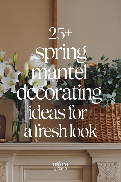 Ready to bring rustic charm to your spring mantle? Style it with natural garlands, floral arrangements, and vintage accents. Add candles, greenery, or a spring banner for a cosy seasonal look. These ideas are simple yet full of character. Pin this for rustic spring decor inspiration! All Season Mantle Decor, Modern Rustic Mantle Decor, Year Round Mantle Garland, Easter Mantle Garland, Everyday Garland For Mantle, Cottagecore Mantle Decor, Spring Decor Trends 2025, French Country Mantel Decorating Ideas, Cottage Core Mantle Decor