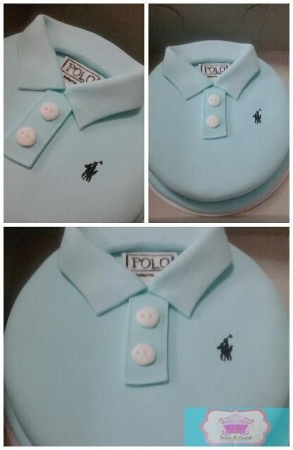 polo shirt cake - Cake by epeh                                                                                                                                                                                 More Polo Shirt Cake For Men, Polo Shirt Style Menswear, Shirt Cake For Men, Polo Shirt Cake, Polo Shirt Outfit Women's, Cake For Men, Shirt Cake, Polo Shirt Outfits, Fathers Day Cake