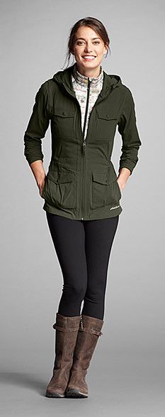 Perfect for traveling in the fall or winter, the Atlas II Jacket Eddie Bauer Women Outfits, Camping Outfits For Women Fall, Trekking Outfit Women, Trekking Outfit, Camping Outfits For Women, Travel Clothes Women, Fall Jeans, Camping Outfits, Eddie Bauer Women