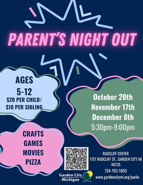 Parents Night Out Ideas Church, Parents Night Out, Parents Night Out Fundraiser, Parents Night Out Ideas, Parents Night Out Flyer, Kids Night Out, Prek Activities, Parent Night, Spaghetti Dinner