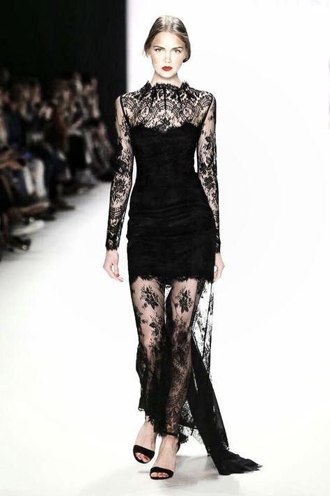 Lace Dress Runway, Gothic Attire, Unseelie Court, Gothic Fashion Victorian, Translucent Skin, Black Dress Lace, Black Gowns, Dress Runway, Outfit References