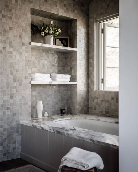 Jake Arnold on Instagram: “Time to soak it in #interiordesign” Jake Arnold Interior Design, Drop In Tub Ideas, Jake Arnold, Tile Tub Surround, Interior Design Bathroom, Marble Tub, Drop In Tub, Bathroom Decorations, Tub Ideas