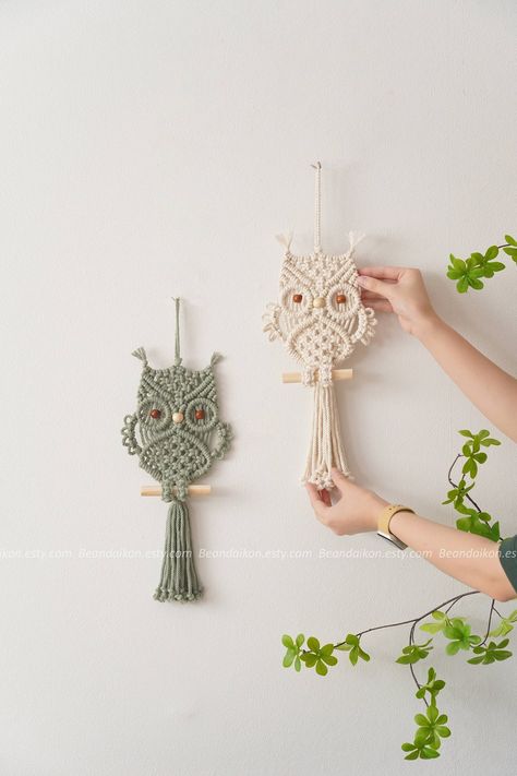 none Boho Macrame Wall Hanging, Owl Wall Decor, Owl Wall Hanging, Macrame Owl, Owl Wall Art, Room Tapestry, Christmas Organization, Boho Tapestry, Animal Wall Decor