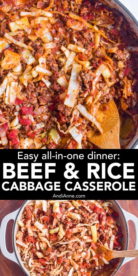 Cabbage And Bacon Casserole, Coleslaw Mix Recipes Ground Beef, Creamed Cabbage Ground Beef Casserole, Ground Beef Cabbage And Rice Recipes, One Pot Cabbage Casserole, Hamburger Cabbage Rice Casserole, Hamburger With Cabbage Recipes, Light Meals With Ground Beef, Cabbage Rice Casserole