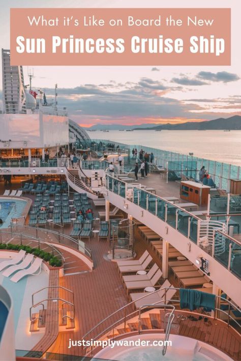 What it's Like on the New Sun Princess Cruise Ship | Simply Wander Caribbean Princess Cruise Ship, Sun Princess Cruise Ship, Sun Princess, Room Attendant, Mediterranean Travel, Princess Cruise Ships, Princess Cruise, Love Boat, Mediterranean Cruise