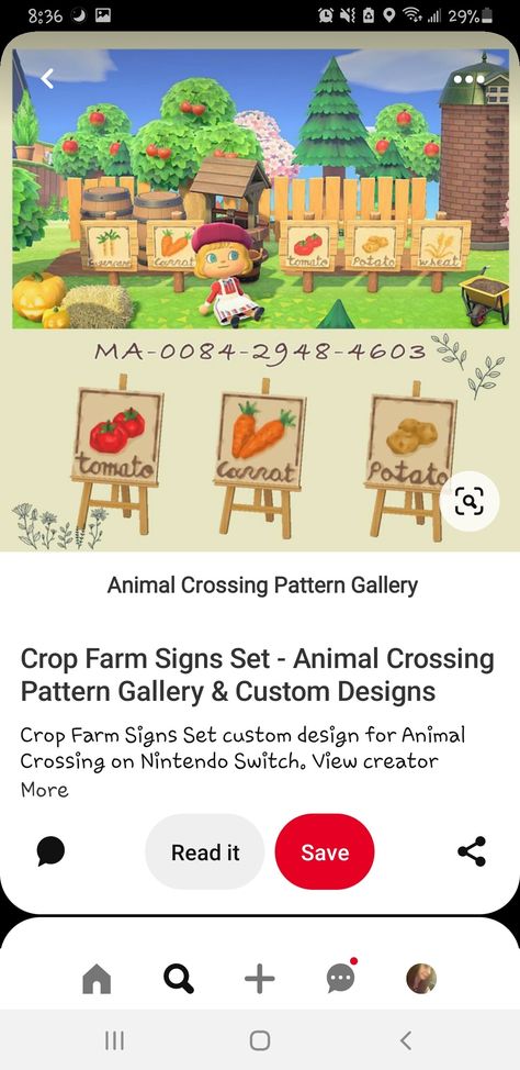 Animal Crossing Crop Signs, Crop Signs Acnh, Crop Farming, Crossing Sign, Farm Signs, Free Sign, Sign Design, Animal Crossing, Wooden Signs