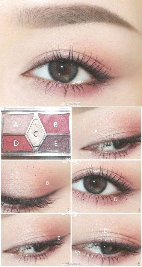 Membentuk Alis, Korean Makeup Tips, Korean Makeup Look, Trendy Eyeshadow, Contour Makeup Tutorial, Korean Makeup Tutorials, Korea Makeup, Korean Eye Makeup, Makeup Tutorial Eyeshadow