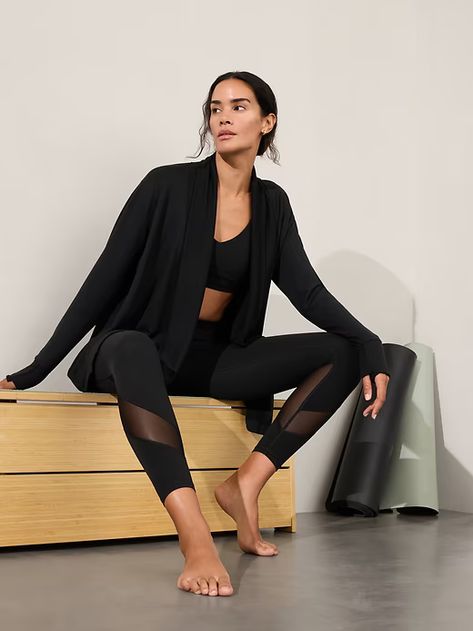 Pranayama Restore Wrap | Athleta Cozy Jacket, Bra Dress, New And Improved, Pranayama, Wrap Cardigan, Black Fleece, Petite Size, Nirvana, Cardigans For Women