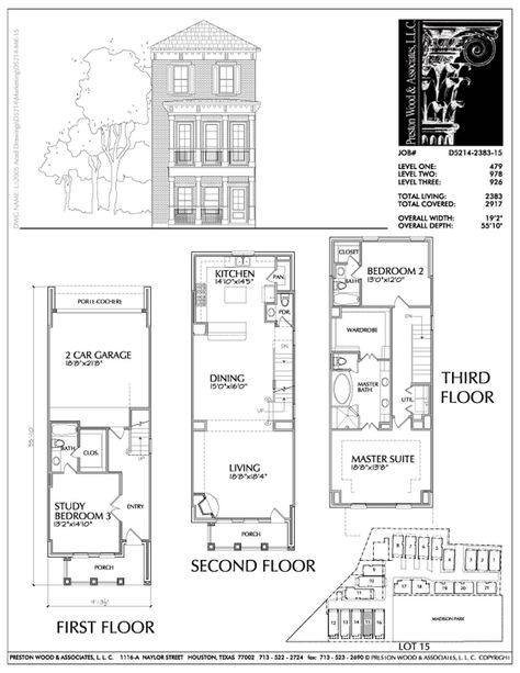 Three Story Townhouse, Single Floor Plan, Townhome Plans, Town House Design, Townhouse Plans, Town House Plans, Narrow Houses, 2 Story Barndominium, Brownstone Homes