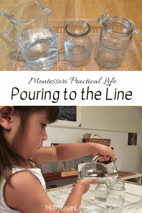 Homeschool Preschool Room, Preschool Life Skills, Montessori Activities Preschool, Montessori Parenting, Preschool Room, Pouring Water, Practical Life Activities, Montessori Lessons, Montessori Method