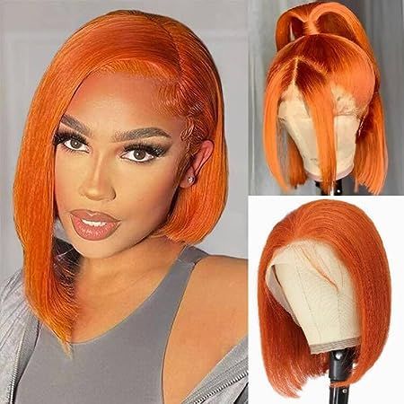 Ginger Bob Wig, Colored Bob Wig, Ginger Bob, Colored Bob, Colored Bobs, Lace Frontal Bob, Frontal Lace Wig, Curling Straight Hair, Bob Cut Wigs