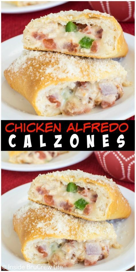 Calzone Recipe Easy, Easy Chicken Alfredo, Chicken Calzone, Stromboli Recipe, Calzone Recipe, Chicken Treats, Easy Pizza, Chicken Alfredo, Chapati