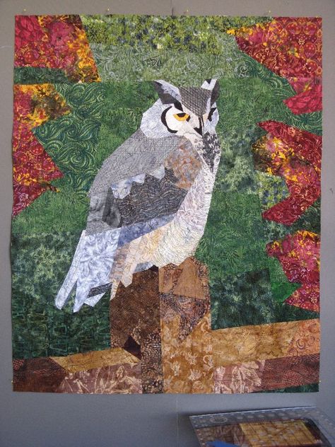 Owls Art, Overnight Waves, Owl Quilts, Owl Bags, Hand Piecing, Owl Quilt, Owl Photography, Owl Images, Felt Owls