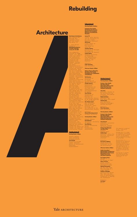 Yale Architecture, Michael Bierut, Typeface Poster, Poster Grafico, Alfabet Font, Yale School Of Art, Buch Design, Graphisches Design, 타이포그래피 포스터 디자인