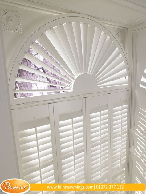 Shutters Design, Arched Window Coverings, Bay Window Blinds, Arched Window Treatments, Ohio House, Luxury Windows, Arch Window, Interior Window Shutters, Interior Shutters