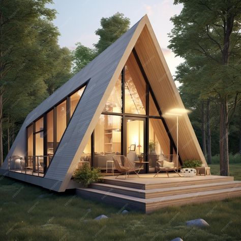 Modern tiny glass house exterior cabin pictures AI Generated art | Premium AI-generated image Tiny Glass House, Modern A Frame House, Glass House Exterior, Exterior Cabin, Cabin Pictures, Modern A Frame Cabin, House Flipper, Cabin Modern, Modern Tropical House