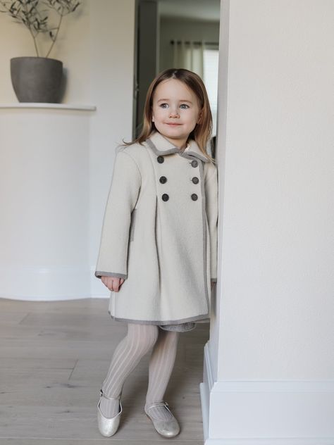 Marae Light Beige Wool Coat and Bonnet - Petit Maison Kids Royal Family Fashion, Magical Childhood, Beige Wool Coat, Ingrid Alexandra, Kids Outfits Daughters, Baby Boy Winter Outfits, Girls Winter Dresses, Sibling Outfits, Winter Baby Clothes