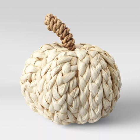 A woven corn husk pumpkin figurine that will look oh-so-cute perched on your front entryway all fall long, especially since it's versatile enough to match pretty much any aesthetic you had in mind. Hand Painted Pumpkin, Halloween Lanterns, Corn Husk, Pumpkin Lights, Collections Etc, Glass Pumpkins, Small Light, Pumpkin Decorating, Autumn Home