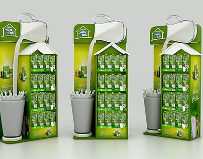 Yogurt Display, Supermarket Display Ideas, Milk Display, Nestle Milk, Supermarket Display, Beverage Poster, Point Of Sale Display, Retail Design Display, Supermarket Design