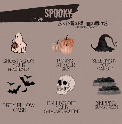 Spooky Skincare, Skin Education, September Halloween, Skincare Habits, Skin Facts, Instagram Ideas Post, Content Ideas, Instagram Ideas, Beauty Spa