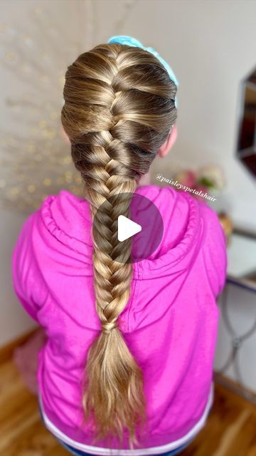 Jenna McDaniel- Girl’s Hairstyles on Instagram: "French Braid hack!! Can’t French braid? Give this a try! Start with the top section and three strand braid it. Then as you would in a French braid, add in your sections by following the stitches of the three strand braid. Pull the hair through from the bottom of the braid so the strands are coming in from the top. Continue this process until desired length of braid. Pancake for a fuller looking braid! Tag us if you give it a whirl!" French Braid Hack, Braid For Kids, Braid Hack, Kids Short Haircuts, Kids Hair Color, French Braids Tutorial, Hairstyles List, Hair Quiz, French Braid Hairstyles