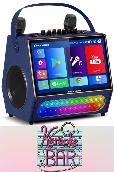 Karaoke Machine with Lyrics Display Screen for Adults, Bluetooth Speaker with 2 Rechargeable UHF Mics, Built-in 14" Tablet & WiFi, DJ Lights, Portable Karaoke System for Party(Stand included). #Karaoke 
Follow me for more fun ideas!

As an Amazon Associate, I earn from qualifying purchases. Fall Szn, Dj Lights, Karaoke Speaker, Karaoke System, Karaoke Machine, Party Stand, Party Speakers, Islamic Information, Dj Lighting