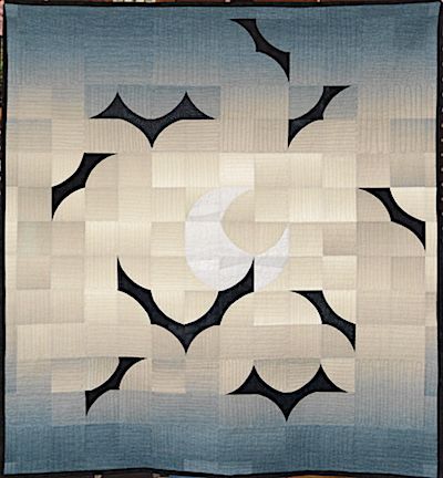 Sun And Moon Quilt Pattern, Modern Halloween Quilt, Moon Quilt Block, Moon Phase Quilt, Bat Quilt Pattern, Goth Quilt Patterns, Witchy Quilt Pattern, Bat Quilts, Drunkards Path Quilt Variations