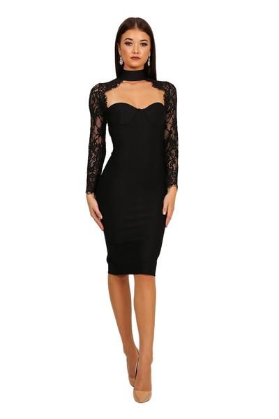 Florence Dress - Black Choker Dress Outfits, Cheap Formal Dresses Long, Formal Dresses Australia, Cocktail Dresses With Sleeves, Beautiful Cocktail Dresses, Cheap Formal Dresses, Long Sleeve Evening Gowns, Formal Dresses With Sleeves, Choker Dress