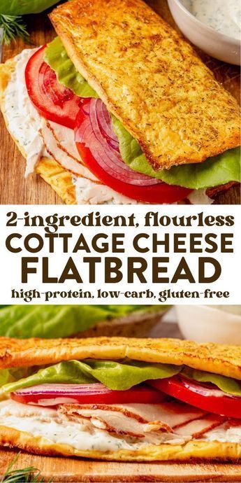 Viral cottage cheese flatbread made with 2 ingredients, is a flourless high-protein and gluten free bread! It boosts your sandwich or wrap with 25g of protein per serving. This easy recipe take your sandwiches to the next level! This cottage cheese flatbread is crispy around the edges with a light and airy center. You won’t even believe you’re eating only eggs and cottage cheese! Cottage cheese makes amazing bread, just take these cottage cheese bagels Cloud Bread Made With Cottage Cheese, Smooth Cottage Cheese Recipe, Cottage Cheese And Eggs Flat Bread, High Protein Gluten Free Recipes, Cottage Cheese Sandwich Recipes, Lunches With Cottage Cheese, Egg And Cottage Cheese Bread, Cottage Cheese Wrap Air Fryer, Cottage Cheese And Egg Bread