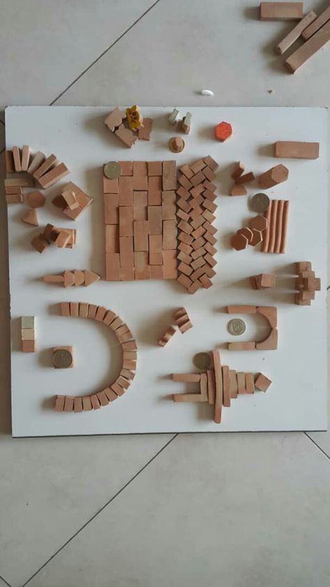 Samples of real and natural bricks in a range of natural colours and sizes . I make more than 100 types of real brick in miniature  bricks. produced by M.Najjarian Layering Art, Miniature Bricks, Brick Bonds, Art Skills, Layered Art, Natural Colours, Miniature Crafts, Stone House, Model Homes