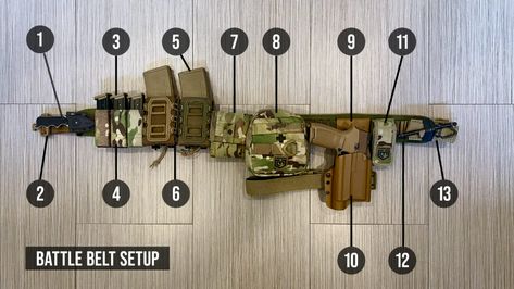 Battle Belt, Army Gears, Survival Skills Life Hacks, Military Gear Tactical, Tactical Gear Loadout, Combat Gear, Tactical Equipment, Survival Techniques, Tactical Survival