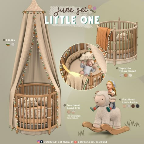 Sims 4 Functional Crib, Sims 4 Newborn Cc Furniture, Sims Nursery Ideas, Sims 4 Infant Cribs Cc, Sims 4 Cc Canopy, Sims 4 Baby Nursery, Infant Furniture Sims 4, Sims 4 Cc Nursery Furniture Functional, Sims 4 Infant Functional Cc