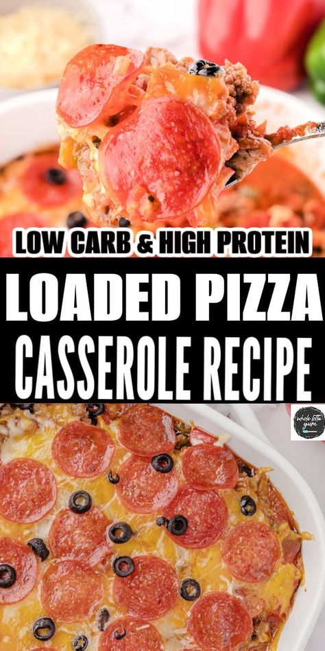 Keto Pizza Casserole Recipe Pizza Casserole Healthy, High Protein Pizza Casserole, Casserole Without Pasta, Crustless Pizza Bake, Crustless Pizza Casserole, Easy Low Carb Pizza, Low Carb Pizza Casserole, Keto Supper, Keto Pizza Casserole