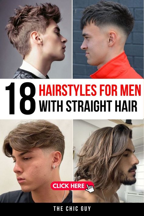 Sleek and Polished Hairstyles for Men with Straight Hair Haircuts For Men With Thick Straight Hair, Man Haircuts Straight Hair, Mens Hairstyles Straight Hair Long, Straight Hair Ideas Men, Hairstyles For Long Straight Hair Men, Men Haircut Thick Straight Hair, Straight Hair Men's Hairstyle, Straight Hair Mens Haircuts, Straight Short Hairstyles Men