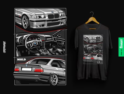 New Style T Shirt, M3 Car, Fashion Adobe Illustrator, E92 M3, Bmw Art, Automotive Illustration, Motorcycle Illustration, Dream Cars Bmw, Car Apparel