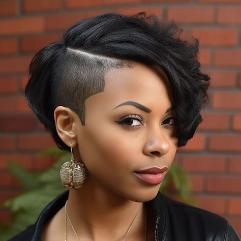 64 short hairstyles for black women to Look Chic and Stylish Pixie Weaves For Black Women, Short Quick Weaves For Black Women, Pressed Hairstyles For Black Women Short Hair, Shaved Side Hairstyles Short Black Women, Kesha Hairstyles, Asymmetrical Bob Short Edgy Black Women, Shaved Side Bob Hairstyles Black Women, Shaved Side Bob, Short Hairstyle Women Black Woman Shaved Sides