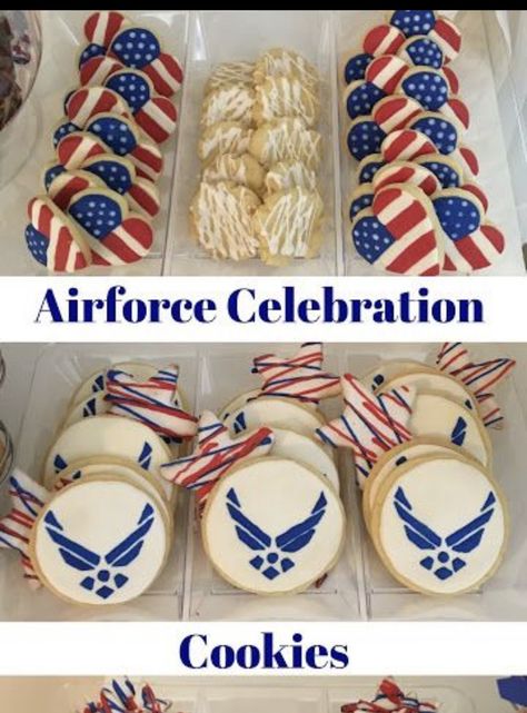 Military Send Off Party Ideas, Air Force Graduation, Air Force Basic Training, Air Force Birthday, Military Retirement Parties, Cookie Display, Military Party, Military Homecoming, Graduation Party Themes