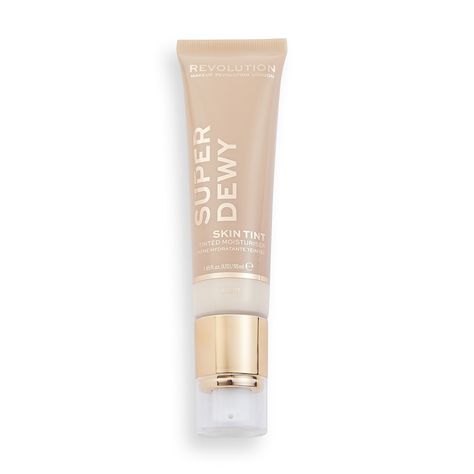 Makeup Revolution Superdewy Tinted Moisturiser - Light | Revolution Beauty Drugstore Tinted Moisturizer, Dewy Foundation, Dewy Makeup, Fair Skin Tone, Makeup Product, Medium Skin Tone, Deep Skin, Makeup To Buy, Dewy Skin