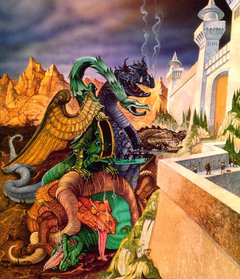 The Lord of the Rings - Roger Garland Art - Fall of Gondolin Fall Of Gondolin, Tolkien Artwork, School Artwork, Demon Dragon, Tolkien Illustration, History Of Middle Earth, Tolkien Books, Dungeons And Dragons Art, Tolkien Art