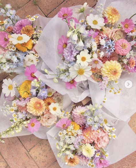 Bridesmaids Bouquets Wildflowers, Pastel Wildflower Bouquet, Adelaide Hills, Boquette Flowers, Flower Therapy, Beautiful Bouquet Of Flowers, Wildflower Wedding, Pastel Flowers, Flower Farm