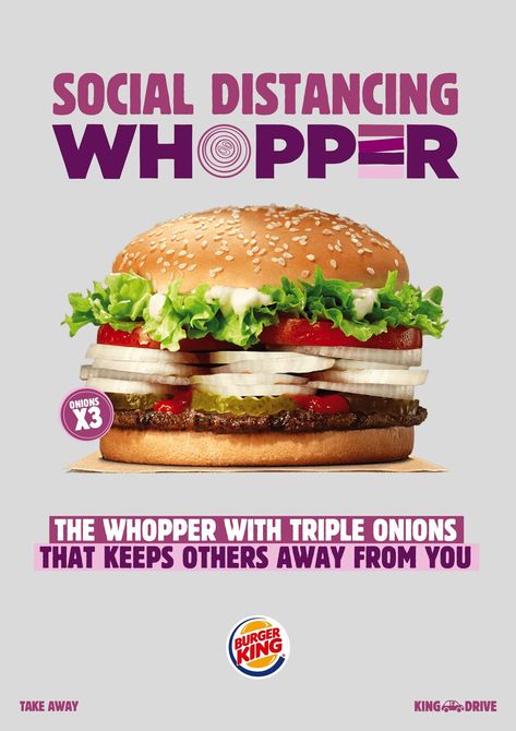 Burger King Integrated Advert By Wunderman Thompson: The Social Distancing Whopper | Ads of the World™ Burger King Advertisement, Burger King Ads, Burger Ads, Italian Burger, Unique Burgers, Ad Inspiration, Clever Advertising, Publicidad Creativa, Guerilla Marketing