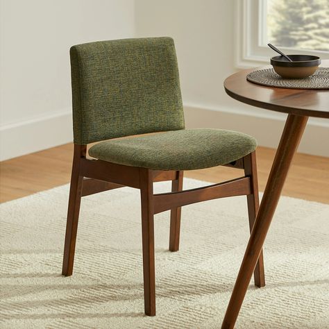 Nosh Hemlock Green Walnut Dining Chair | Article Mcm Dining Chairs, Mid Century Modern Dining Chairs, Modern Dining Furniture, Walnut Dining Chair, Green Dining Chairs, Midcentury Modern Dining Chairs, Comfortable Dining Chairs, Contemporary Mid Century, Contemporary Mid Century Modern