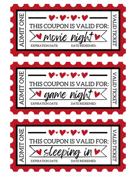 Free Printable Love Coupons for Him Date Night Coupons Printable Free, Iou Coupons Free Printable, Coupon Book For Boyfriend Printable Free, Bf Coupons, Blank Coupon Template, Boyfriend Coupons, Date Coupons, Coupon Books For Boyfriend, Free Coupon Template