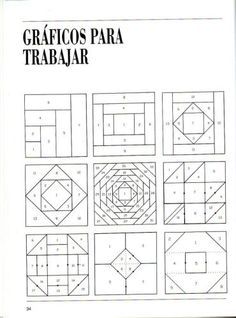 PATCHWORK: curso rápido « Variasmanualidades's Blog                                                                                                                                                                                 Más Vintage Nakışlar, Log Cabin Patchwork, Paper Quilt, Quilt Square Patterns, Paper Pieced Quilt, Barn Quilt Patterns, Crazy Patchwork, Patchwork Quilt Patterns, Paper Piecing Quilts