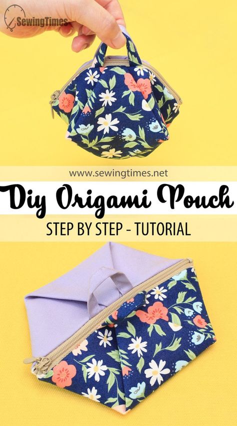 DIY Star Origami Pouch | How to make a shape changing pouch [sewingtimes] Mini Bag Diy, Origami Pouch, Star Origami, Diy Pouch, Purse Patterns Free, Coin Purse Tutorial, Diy Star, Crochet Slippers Free Pattern, Origami Bag