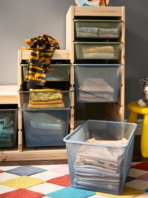 Storage for kids’ clothes – handy and helpful ideas - IKEA Kids Clothes Storage, Small Kids Room, Ikea Trofast, Ikea Food, Ikea Website, Organization Furniture, Small Kids, Dirty Clothes, Boys Bedroom