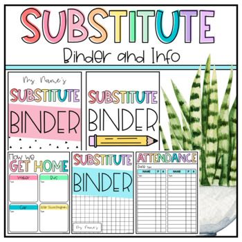 Help substitutes ease into the day with this bright and easy to use EDITABLE substitute binder. Included you will find a variety of sub binder covers and editable sheets that will help covey important info, lesson plans and schedules. Easily print and write your plans on the templates provided or type in PowerPoint to customize! IMPORTANT: You will need PowerPoint to use this sub binder resource. You can edit text fields BUT the layout and titles are not editable.SUBSTITUTE TEACHER BINDER TEMPLA Supply Teacher Binder, Sub Binder Must Haves, Substitute Binder Freebie, Substitute Binder Ideas, Substitute Teacher Ideas, Student Teaching Binder, Teacher Binder Printables Free, Substitute Teacher Binder, Teacher Binder Organization